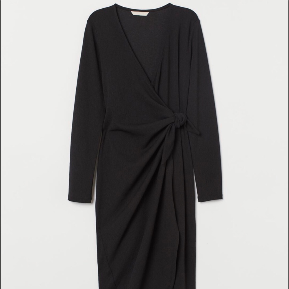 H&M black wrap dress